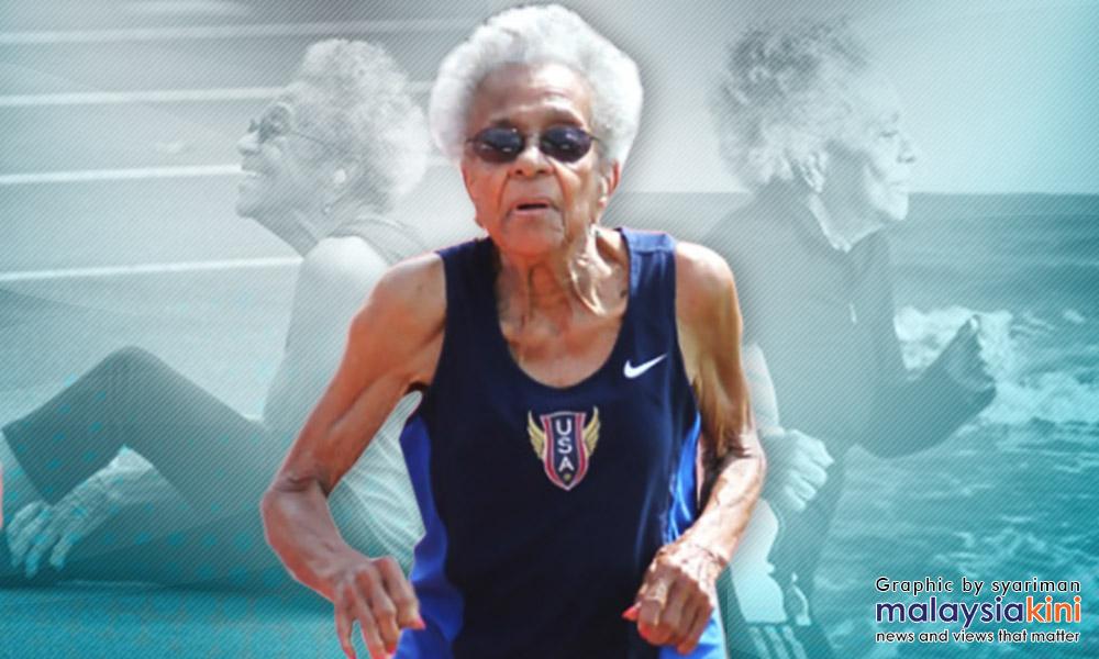 Ida si 'nenek besi' cipta rekod 100 meter