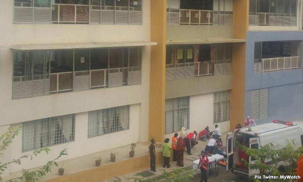Student falls from third floor of school building