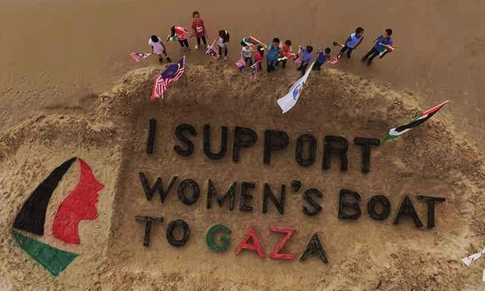 Walau mabuk laut wanita ke Gaza tetap semangat