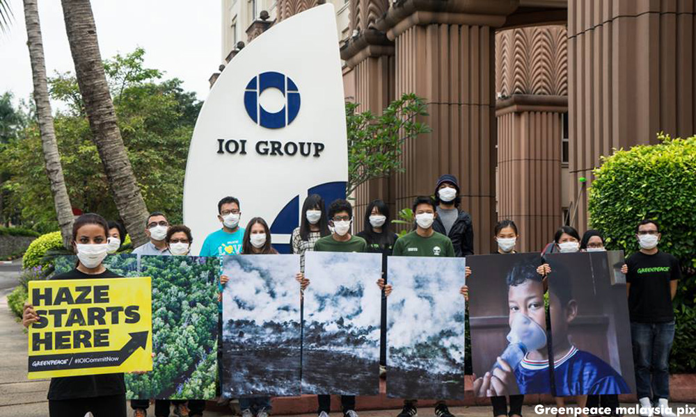 绿色和平组织直捣IOI总部<br>呈30万人联署吁停止污染
