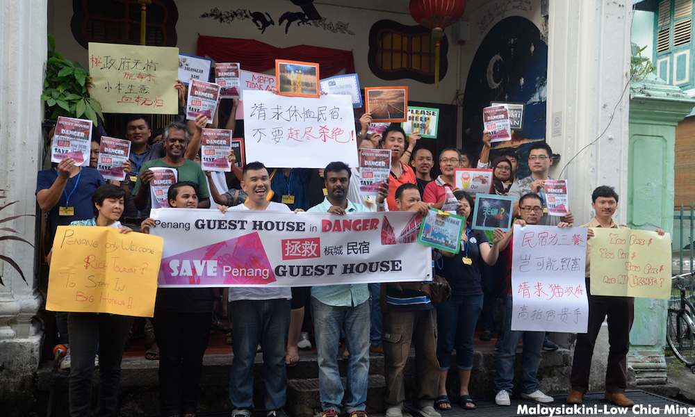 Penang guesthouse operators protest against strict, costly policies