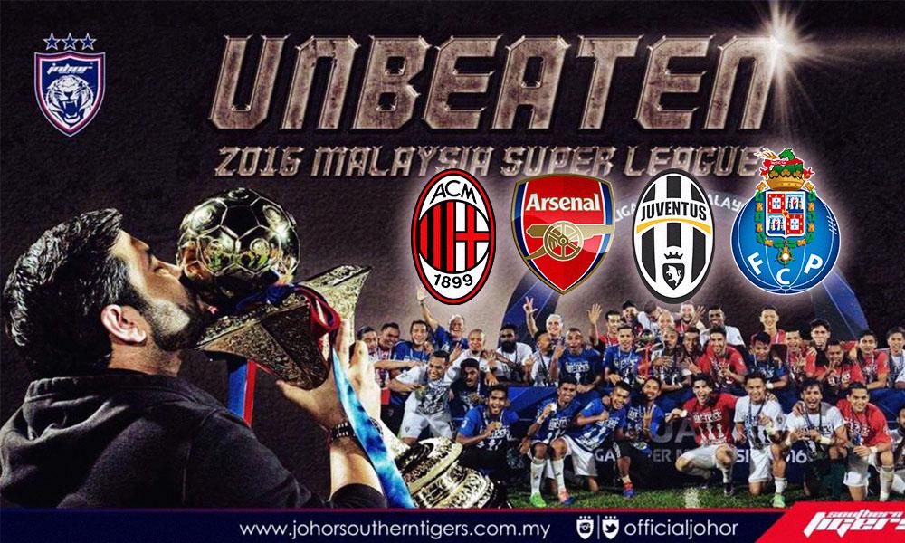 JDT sebaris dengan Arsenal, AC Milan