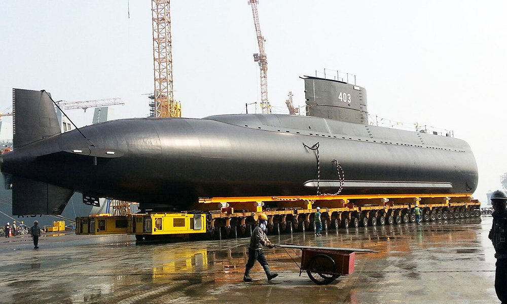 Indonesian navy submarine launched in S Korea