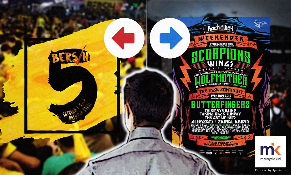 Win-win - first to Bersih 5, then to concert in yellow T-shirts