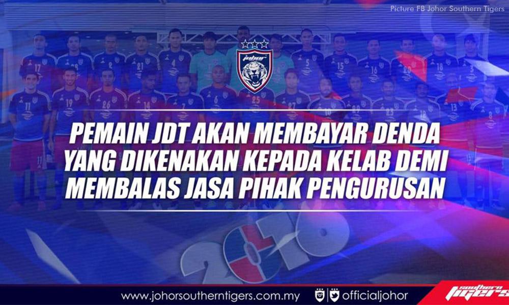 FAM denda PBJN, pemain JDT tolong bayar