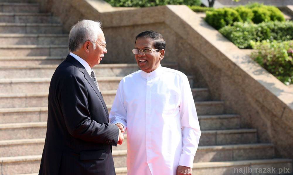 Najib rai presiden Sri Lanka di Seri Perdana
