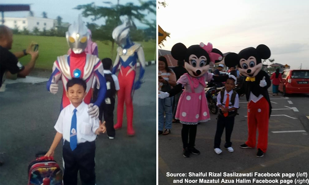 Ultraman and Mickey tackle first day blues in Johor