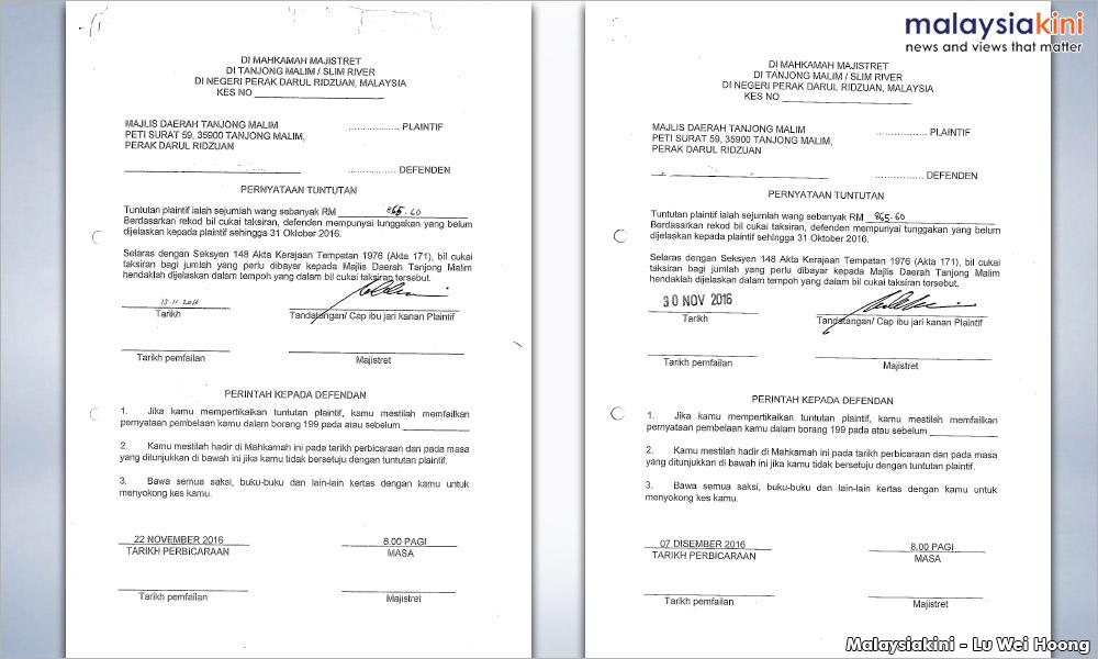 Tg Malim council slammed over ‘fraudulent’ order to claim overdue tax