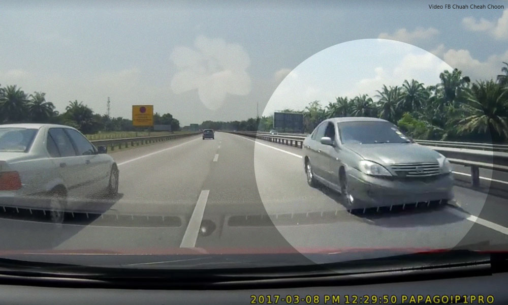 Car caught on video speeding against traffic