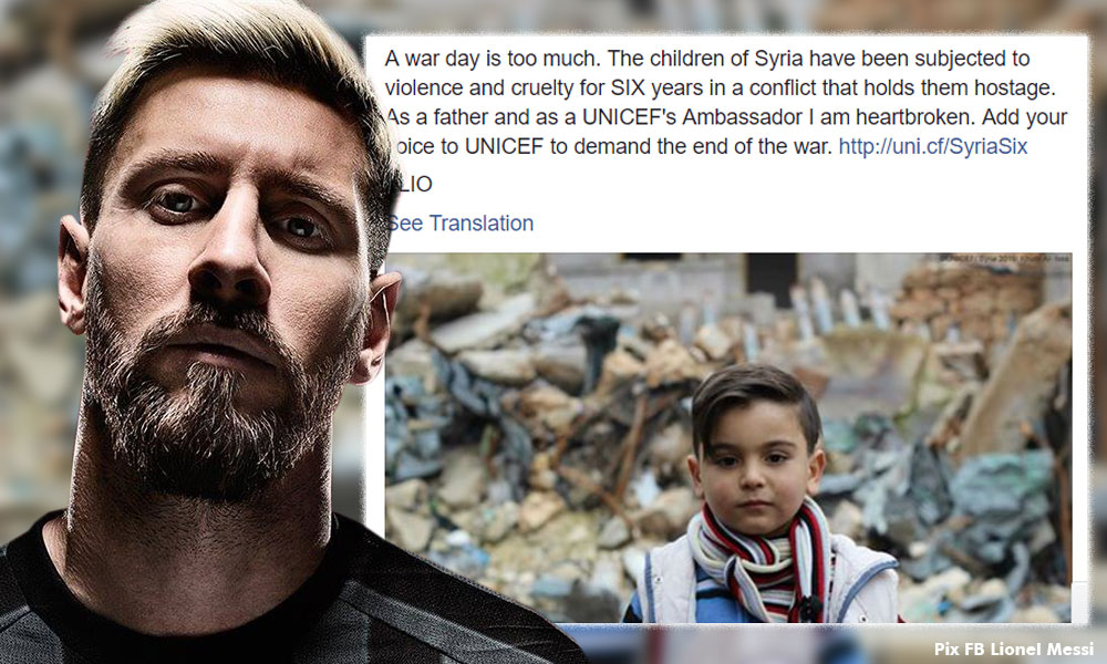Messi gesa akhiri derita kanak-kanak Syria