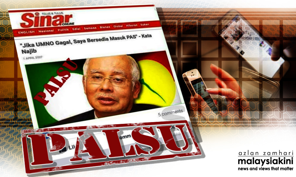 'Najib prepared to join PAS' - Sinar Harian cries fake news