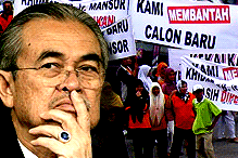 abdullah ahmad badawi bn batu maung penang candidate supporters protest 230208