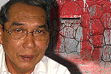 abdul rashid ec chairman house red paint splashed 060308 blotches