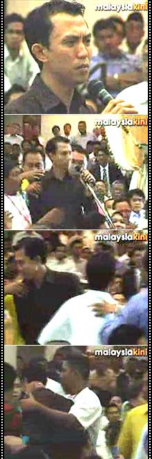 umno youth leader kicked out of mahathir khir toyo forum 020408
