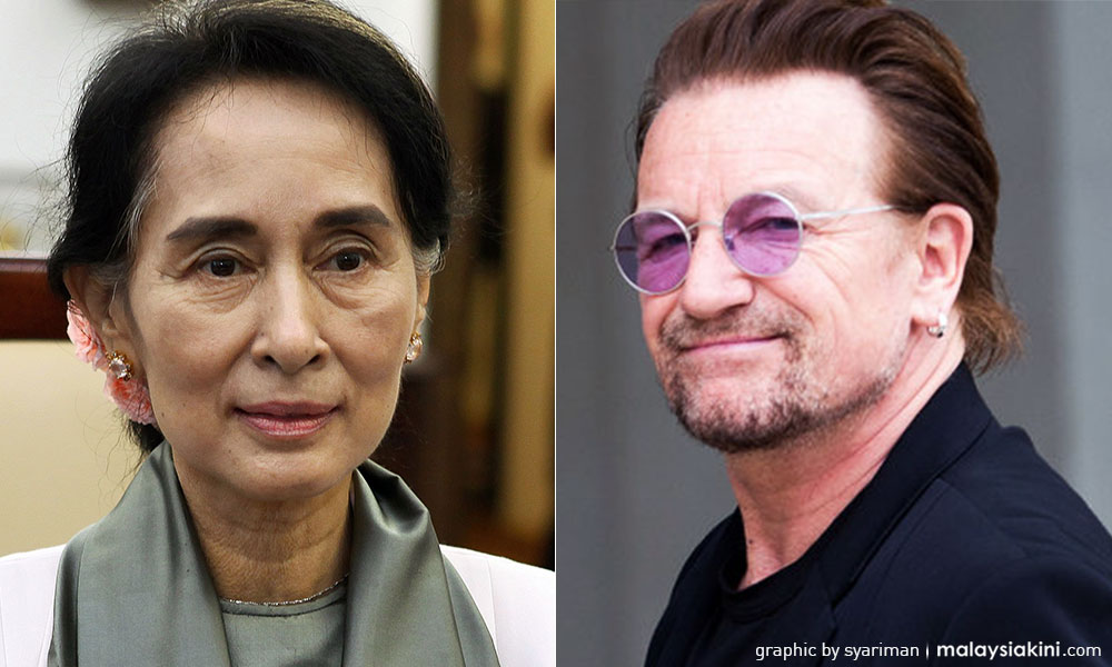 Bono U2 gesa Suu Kyi letak jawatan