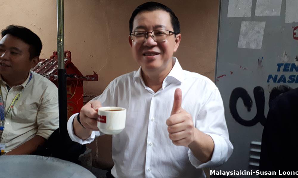 Lim Guan Eng drink coffee near komtar 110117