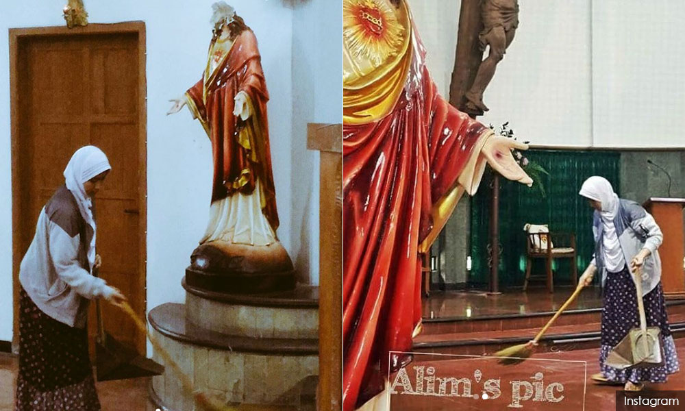 Wanita Islam bersihkan gereja jadi perhatian ramai