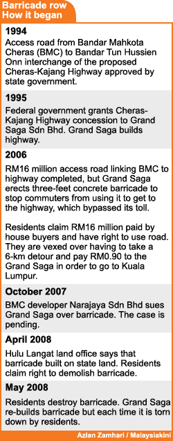 mahkota cheras problem barricade row how it began