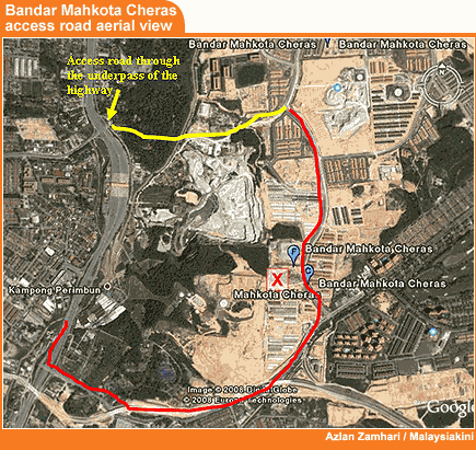 bandar mahkota cheras access road aerial view 080508