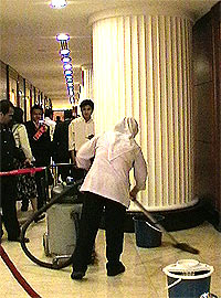 parliament house leak leakage 050508 cleaning