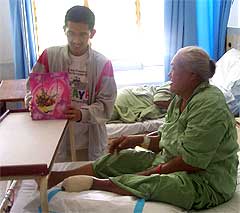 hospital patients in bed
