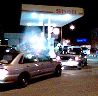 petrol price hike panic consumer traffic jam at petrol stations 050608 06
