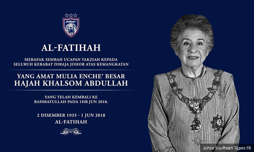 Bonda Sultan Johor mangkat