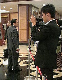 journalist media barred from parliament lobby area 240608 02