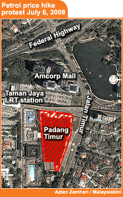 petrol price hike protest july 6 2008 260608