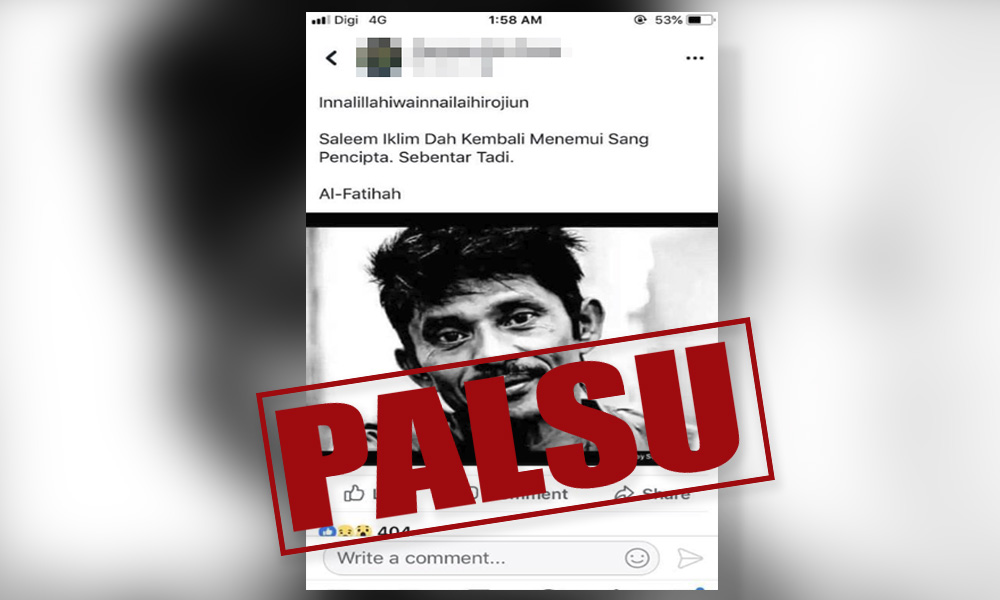 Jangan percaya khabar angin pasal Saleem