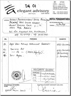 elegant advisory receipt of deliver to umno division in kelantan during 2004 election 110808
