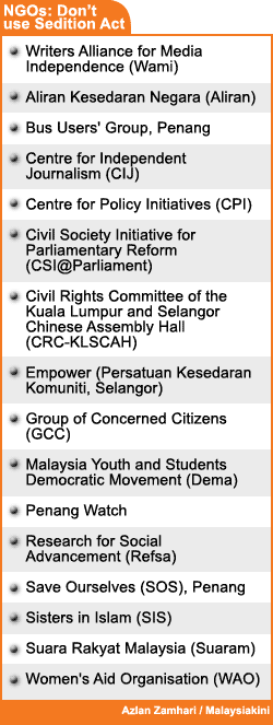 ngo dont use sedition act on ahmad ismail