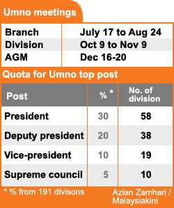 umno polling dates and quota for 2008 party polls 240908