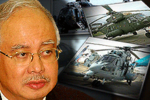 najib and military helicopter purchase kazan and cougar