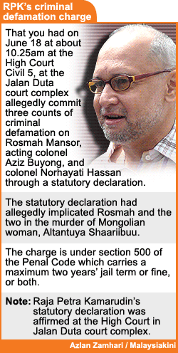 raja petra criminal defamation charge 251108