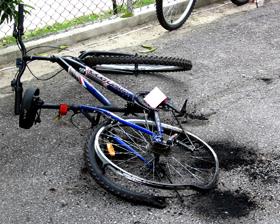 penang jerit cycling campaign 071208 burned bicycle