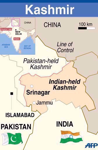 Kashmir india pakistan chart