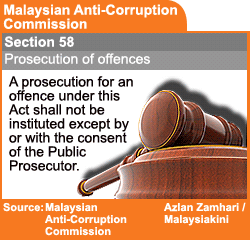 malaysian anti corruption commission section 58 prosecution of offences 250209