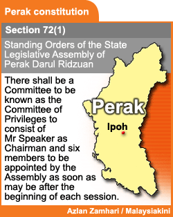 perak constitution section 72 subsection 1 standing orders of the legislative assembly
