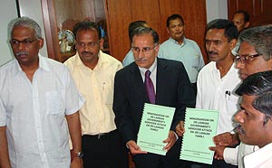 protest against sri lanka genocide 270209 from left charles santiago s manikavasagambharat manocha k arumugam and m manogaran