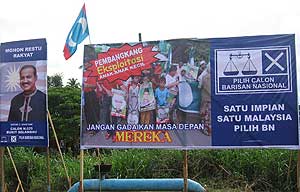 bukit selambau by election bn candidate poster billboard campaign 300309 15