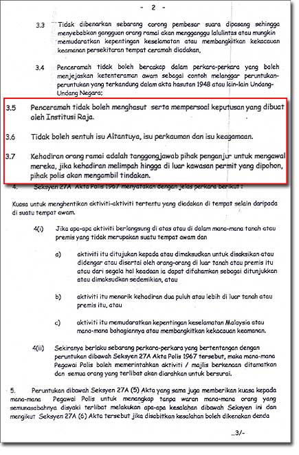 bukit gantang by election police permit altantuya matter 310309