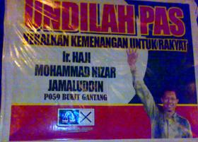 gantang by election 040409 pas poster sabotaged 03