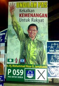 gantang by election 040409 pas poster sabotaged 02