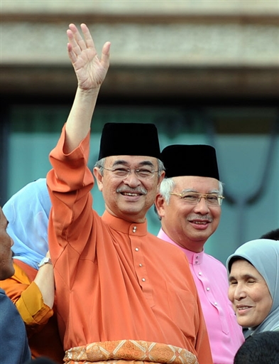 Last day of Abdullah Ahmad Badawi. Najib Abdul Razak takes over as prime minister in Putrajaya