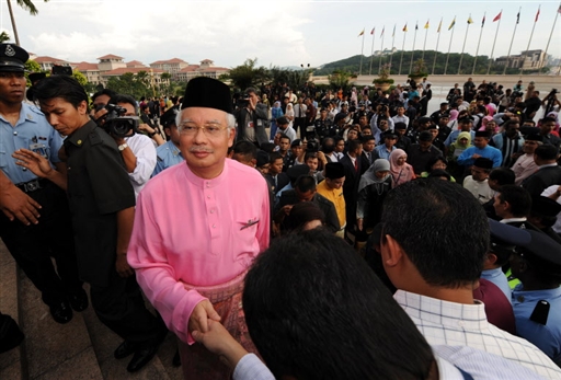 Last day of Abdullah Ahmad Badawi. Najib Abdul Razak takes over as prime minister in Putrajaya