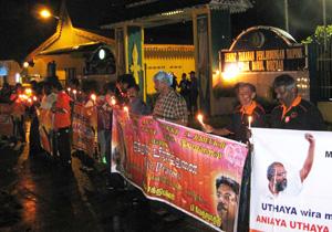 gantang by election 040409 hindraf candle light vigil kamunting isa detainees05