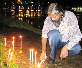 gantang by election 040409 hindraf candle light vigil kamunting isa detainees09