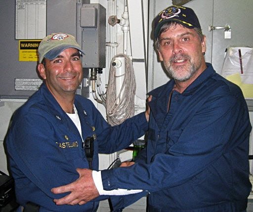US navy rescued American captain held hostage by pirates in Somalia. Captain Richard Phillips (right)