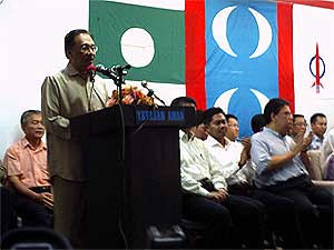 anwar ibrahim at penanti state seat election nomination of dr mansor othman as pkr candidate 290409